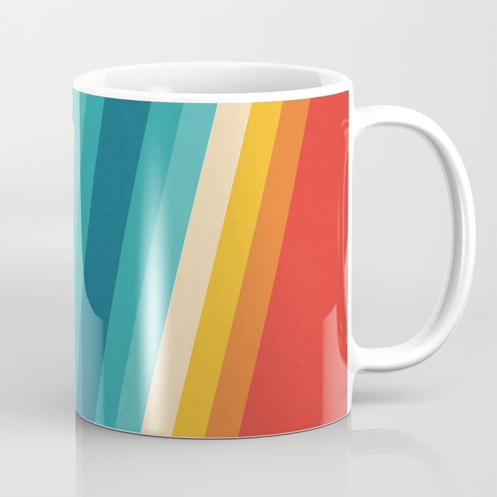 Colorful Retro Stripes 70s 80s Abstract Design Coffee Mug By Pelaxy Society6