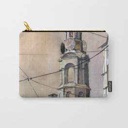 Painting of church in historic center of Amsterdam, Netherlands.  Amsterdam watercolor Carry-All Pouch