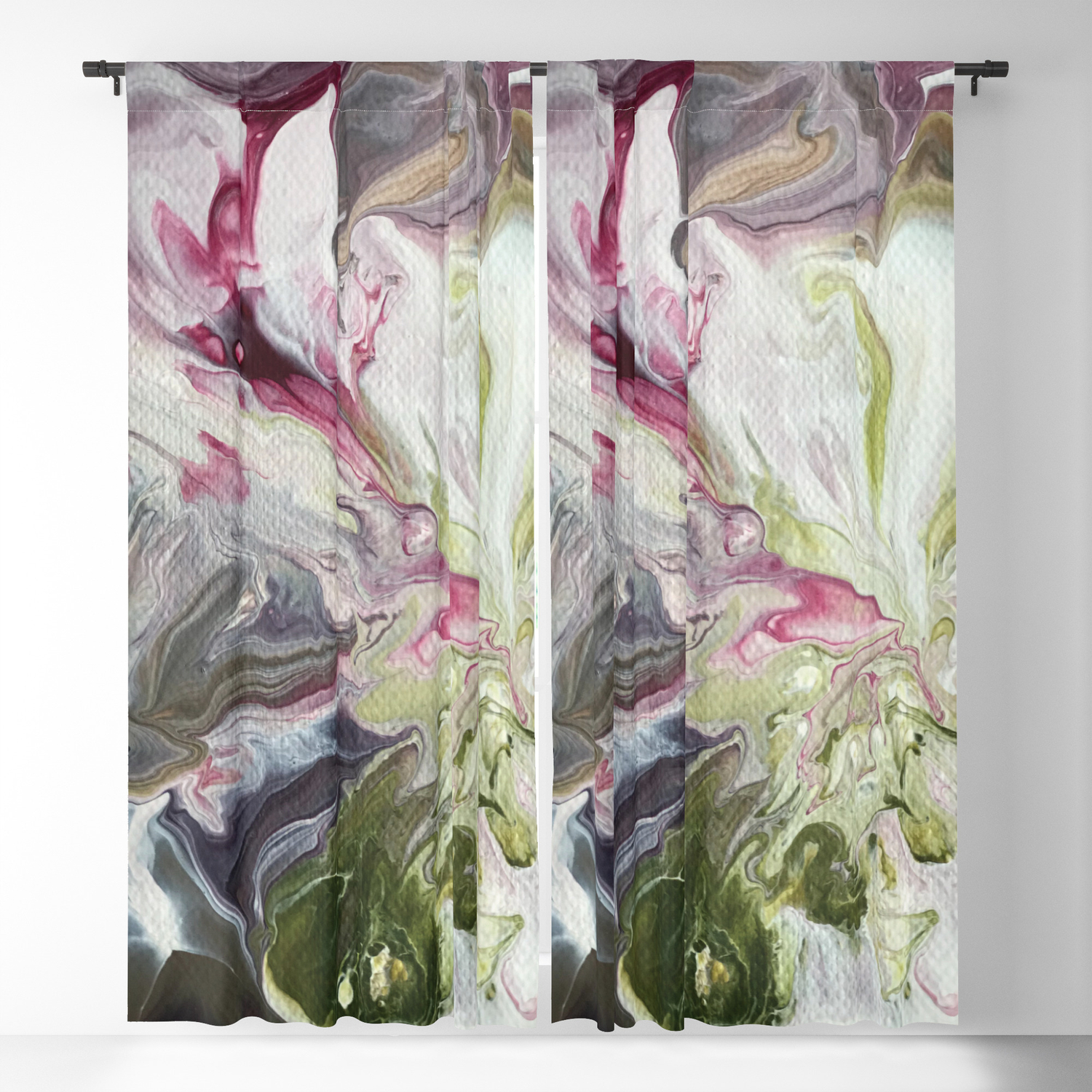 Abstract Painting Fluid Art Floral Spring Colors Acrylic On Canvas
