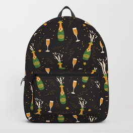 Champagne Party Backpack | Alcohol, Celebration, Glass, Champagne, Pattern, Gold, Flute, Graphicdesign, Party, Bottle 