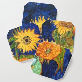 Van Gogh, Five Sunflowers 1888 Artwork Reproduction, Posters, Tshirts, Prints, Bags, Men, Women, Kid Coaster