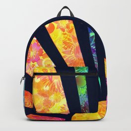 Boho Vintage Rainbow Sunshine Glowing Floral Backpack | Flowers, Colorfulsunshine, Rainbowfloral, Rainbowsunrise, Bohemian, Vintagefloral, Bohosunrise, Bohorainbow, Sunrise, Sunray 