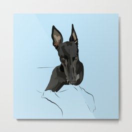 Exasperated Grey Metal Print | Dog, Popart, Drawing, Hound, Acrylic, Illustration, Sydney, Rescuedog, Animal, Greyhound 