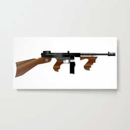 Tommy Gun Metal Print | Abstract, Gangster, War, Machine, Weapon, Dangerous, Gun, Deadly, Graphic Design, Illustration 