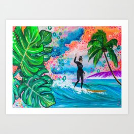 Costa Rica Surf Painting Art Print