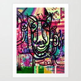 Weird character 01 /  Abstract childlike style Art Print