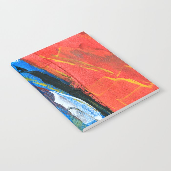 Acrylic Abstract Painting Color Contrast Blue Red Notebook By