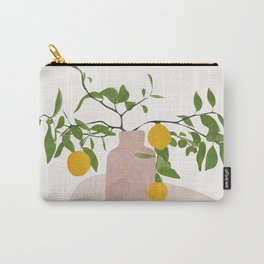 Lemon Branches Carry-All Pouch | Food, Leaf, Branch, Shape, Still Life, Fruit, Vase, Art, Nature, Lemon 