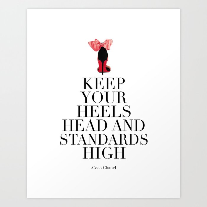 Wallpaper Quote Keep Your Heels Head And Standards High Chanel Wall Art Desktop Wallpaper Free