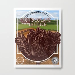 Chocolate Lettuce Metal Print | Gmo, Chocolatelettuce, Digital, Surreal, Suehammerland, Ink, Post Apocolyptic, Farming, Surrealism, Graphicdesign 