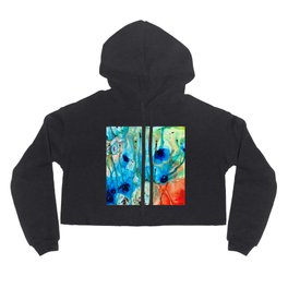 Unique Art - A Touch Of Red - Sharon Cummings Hoody | Red, Brightcolors, Drippy, Flowing, Contemporary, Loft, Painting, Watery, Abstractlandscape, Green 
