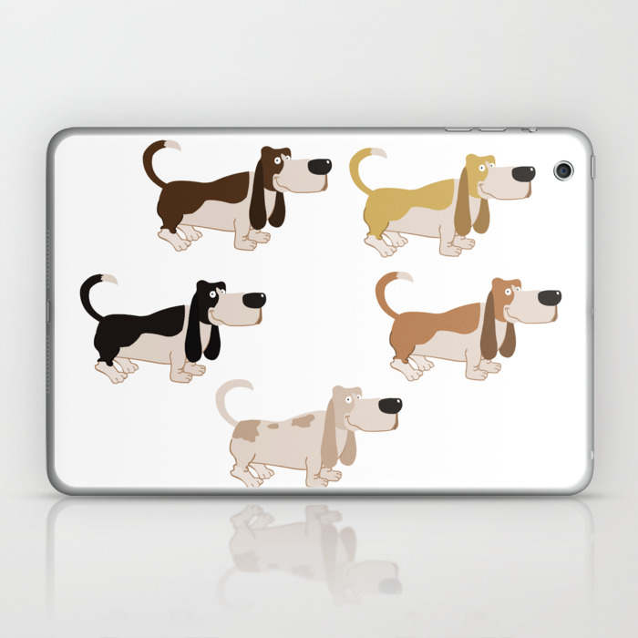 Basset Hound Colors Illustration Laptop Ipad Skin By