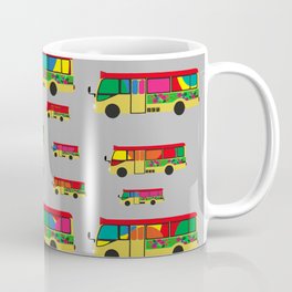Grey Mini Bus Pattern Coffee Mug | Creative, Digital, Pattern, Bus, Kong, Hong, Home, Cotton, Vector, Graphicdesign 
