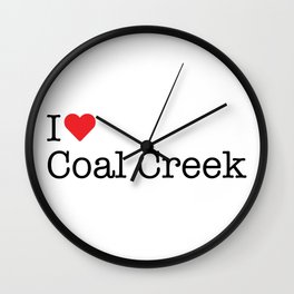 I Heart Coal Creek, CO Wall Clock | Colorado, Red, White, Graphicdesign, Heart, Co, Typewriter, Coalcreek, Love 
