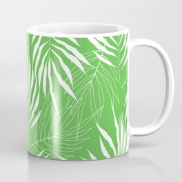 Ash Tree Leaves Scandinavian Pattern Coffee Mug | Graphicdesign, Flora, Springgreen, Whitepattern, Ashtreeleaves, Scandinavianstyle, Floral, Springpattern, Scandinaviandesign, Green 