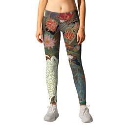flower【Japanese painting】 Leggings | Curated, Landscape, Flower, Illustration, Japan, Other, Nature, Green, Painting, Vintage 