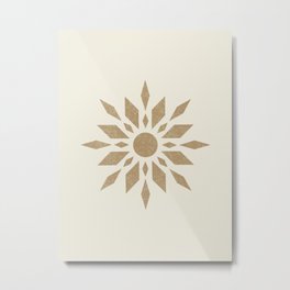 Sunburst Retro - Gold Metal Print | Motif, Gold, Star, Abstract, Vintage, Sunburst, Shine, Ornament, Gem, Stellar 