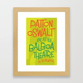 Patton Oswalt Balboa Theatre San Diego Show Poster Framed Art Print