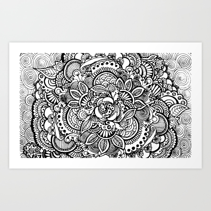 Mandala Full Page 071 Art Print By Mandalafattiamano Society6
