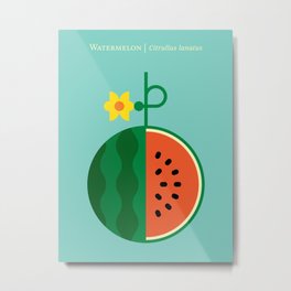 Fruit: Watermelon Metal Print | Melon, Fruit, Nature, Bbq, Barbecue, Summertime, Watermelonmask, Modernfruit, Watermelonpattern, Turquoise 