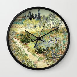 Vincent Van Gogh : Garden at Arles Wall Clock | Pop Art, Vincentvangogh, Vangogh, Vintage, Elegant, Vangoghframedart, Oil, Landscape, Floral, Painting 