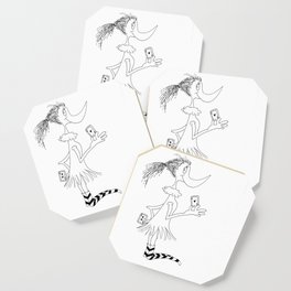 Female Magician Making Cards Appear Coaster