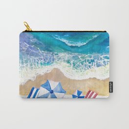 Ocean Spray Towels and Vacation Dreams Carry-All Pouch | Caribbeanbeach, Typicalvacation, Beachumbrella, Beachart, Beachsunset, Beachscene, Martiniquebeach, Caribbeanwatercolor, Beachpainting, Painting 