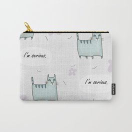 Catitude Carry-All Pouch | Digital, Catpattern, Seriouscat, Pastelcat, Ink Pen, Ats, Cats, Pinkcats, Graycats, Pastel 