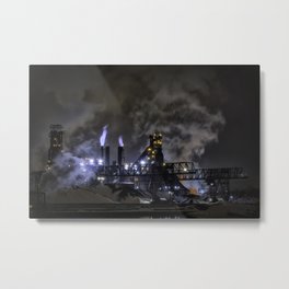 Steel Mill Cleveland, Ohio Industrial Metal Print | Long Exposure, Landscape, Pop Art, Digital, Photo, Black and White, Architecture, Hdr 