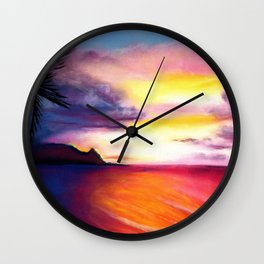 Hanalei Sunset Wall Clock