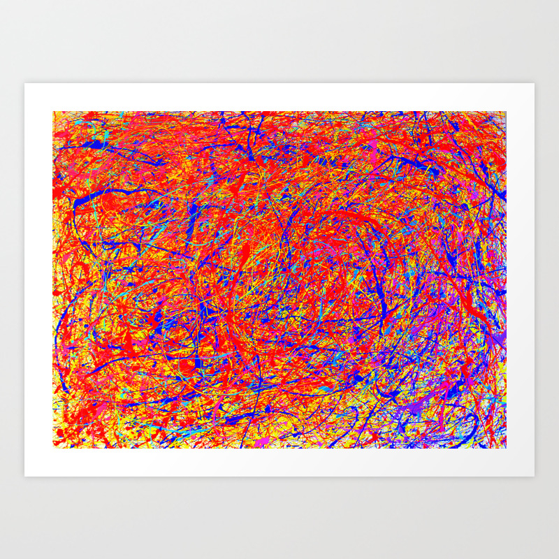 Abstract Jackson Pollock Painting Titled Stimulates 5 Art Print