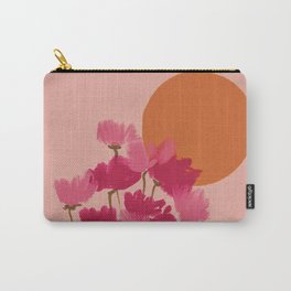 and where will we be on august 14th? Carry-All Pouch | Orange, Painting, Wildflowers, Pinkorangeyellow, Abstract, Paintedflowers, Curated, Blush, Pinkandyellow, Mixedmedia 