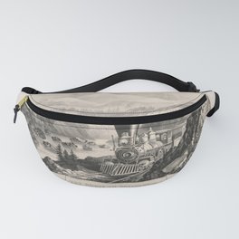 The route to California- truckee River Sierra-Nevada, Vintage Print Fanny Pack