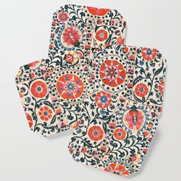 Shakhrisyabz Suzani  Uzbekistan Antique Floral Embroidery Print Coaster