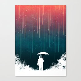 Meteoric rainfall Leinwanddruck | Painting, Sky, Magical, Astronaut, Digital, Outdoor, Meteorrain, Stars, Alone, Colorful 