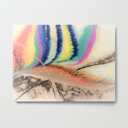 Abstract1 Oil Pastel  Metal Print | Detailed, Brown, Blue, Drawing, Orange, Movement, Black, Yellow, Linear, Brightcolors 