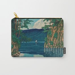 Lake Towada beautiful nature lake Asian landscape painting scene with mirror blue water by Hasui Kawase Carry-All Pouch | China, Curated, Blue, Islands, Mirror, Asia, Japanese, Osaka, Japan, Forest 