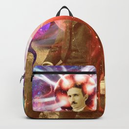 Electric Scientist Backpack | Oldtime, Illustration, Electricity, Stars, Street Art, Cosmos, Surrealism, Love, Tech, Genius 