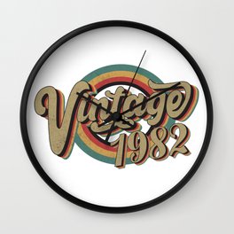 40 Year Old Gifts Vintage 1982 40th Birthday gift Wall Clock