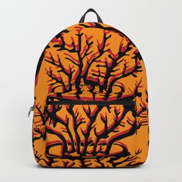fire coral Backpack | Tree, Unusual, Digital, Vector, Plant, Contemporary, Retro, Popart, Fire, Branches 