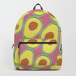 Avocado Pattern (Pink) Backpack | Fruit, Pink, Pop Art, Gift, Avocado, Vegetable, Green, Graphicdesign, Patterns, Guacamole 