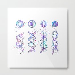 DNA Helix A-B-C-Z Medical Art Genetic Art Colorful Watercolor Gift Metal Print | Humandnaart, Evolutionart, Molecularbiology, Geneticsgift, Nurseryart, Medicalart, Scienceart, Doctorsart, Dnaart, Graduationgift 