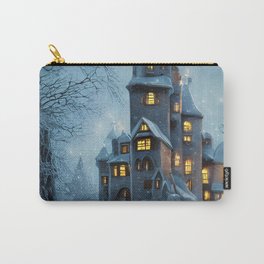 Haunted Winter Castle Carry-All Pouch | Gothcastle, Gothwinter, Hauntedcastle, Snow, Castleintheforest, Forest, Graphicdesign, Xmas, Spookycastle, Gothiccastle 