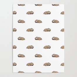 Sleeping Sloth Pattern Poster