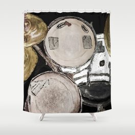 drum set, ready to rock Shower Curtain