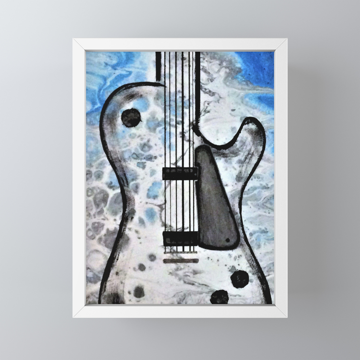 Guitar Art Abstract Guitar Rock And Roll Gibson Guitar Framed
