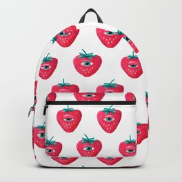 Cry Berry Pattern Backpack | Fruit, Odd, Surrealism, Eyes, Oddball, Pattern, Pop Art, Eyepattern, Berrypattern, Acrylic 