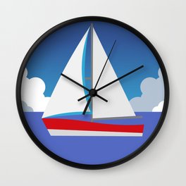 Sailing in clouds Wall Clock | Sailinggift, Sailingdesign, Calm, Sailinglogo, Sea, Sailing, Sailingboat, Cloudylandscape, Ocean, Sailingart 