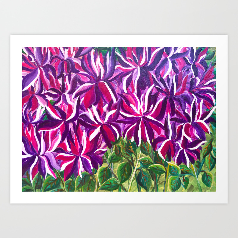 Large Original Abstract Floral Acrylic Painting On Canvas A Dash