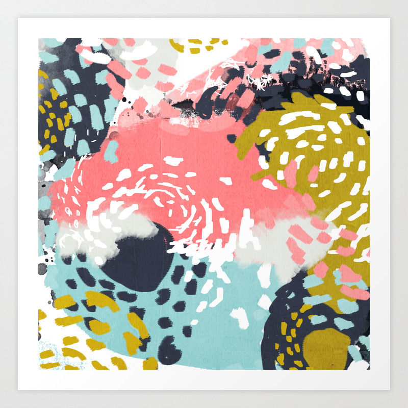 Athena Abstract Painting Hipster Home Decor Trendy Color Palette